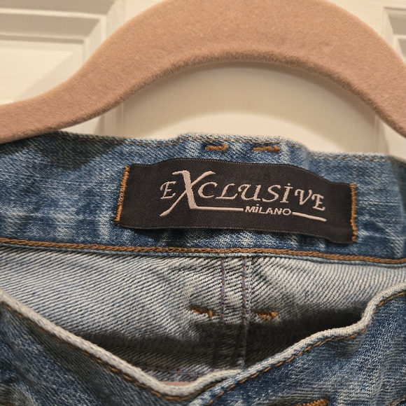 Vintage Y2K Jeans 32 Mid Rise Blue Pocket Medium Light Wash Cotton Straight Leg - Picture 11 of 12